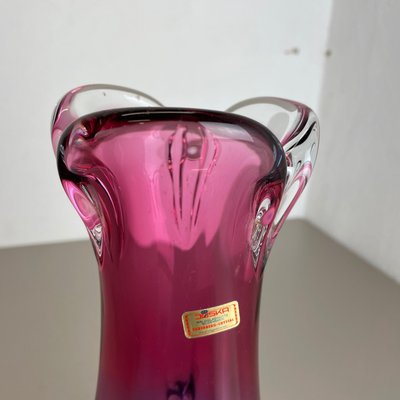 Vintage Pink & Purple Hand Blown Crystal Glass Vase from Joska, Germany, 1970-QZ-1217700