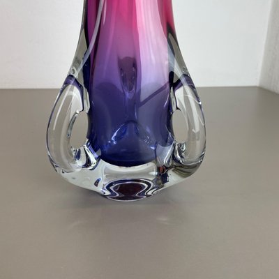 Vintage Pink & Purple Hand Blown Crystal Glass Vase from Joska, Germany, 1970-QZ-1217700