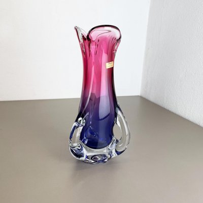 Vintage Pink & Purple Hand Blown Crystal Glass Vase from Joska, Germany, 1970-QZ-1217700