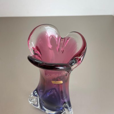 Vintage Pink & Purple Hand Blown Crystal Glass Vase from Joska, Germany, 1970-QZ-1217700