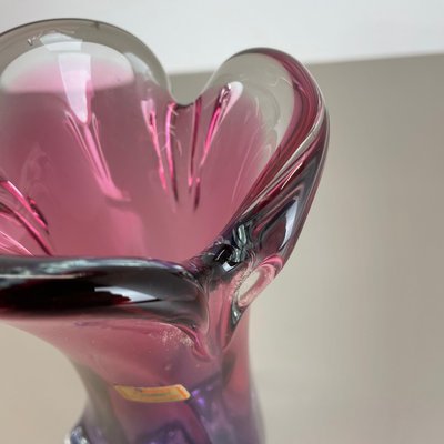 Vintage Pink & Purple Hand Blown Crystal Glass Vase from Joska, Germany, 1970-QZ-1217700