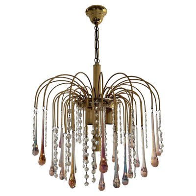 Vintage Pink Raindrops Murano Chandelier, 1980s-OVO-1764160