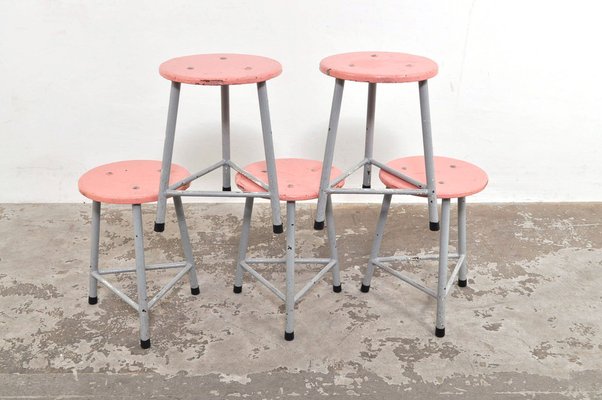 Vintage Pink Stool, 1970s-AOX-1737279