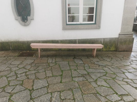 Vintage Pink Wood Bench, 1960s-GEL-1431693