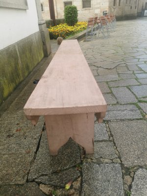 Vintage Pink Wood Bench, 1960s-GEL-1431693