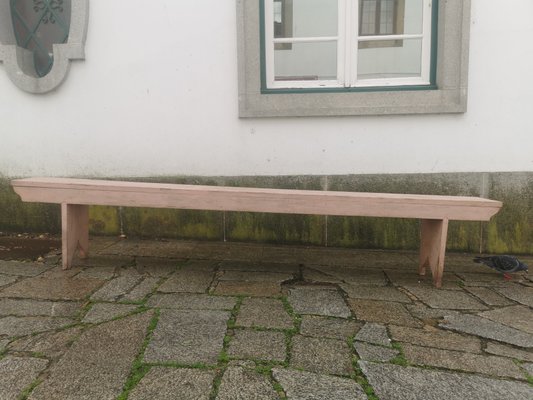 Vintage Pink Wood Bench, 1960s-GEL-1431693