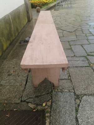 Vintage Pink Wood Bench, 1960s-GEL-1431693