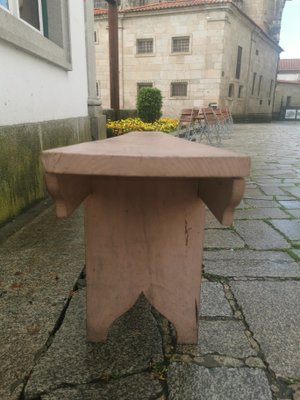 Vintage Pink Wood Bench, 1960s-GEL-1431693