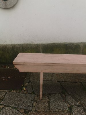 Vintage Pink Wood Bench, 1960s-GEL-1431693