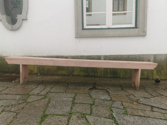 Vintage Pink Wood Bench, 1960s-GEL-1431693