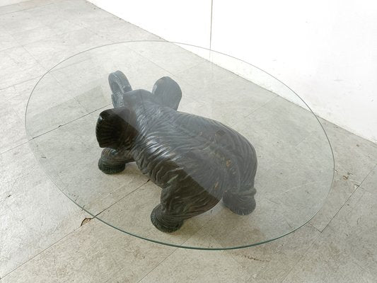 Vintage Plaster Elephant Coffee Table, 1970s-IRH-1748991