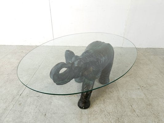 Vintage Plaster Elephant Coffee Table, 1970s-IRH-1748991