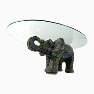 Vintage Plaster Elephant Coffee Table, 1970s-IRH-1748991