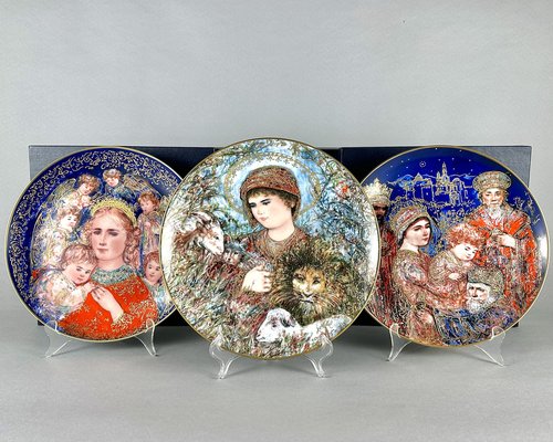 Vintage Plates, 1989, Set of 3-GYX-1823985