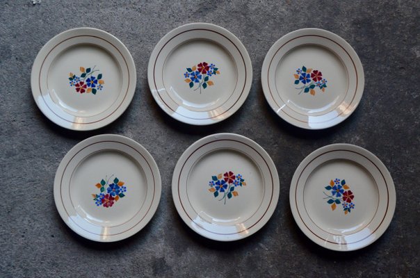 Vintage Plates from Saint Amand, 1920s, Set of 6-AIU-706614