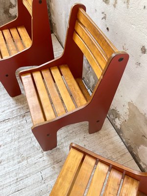 Vintage Plywood Chairs, 1980s, Set of 4-LCU-2024748