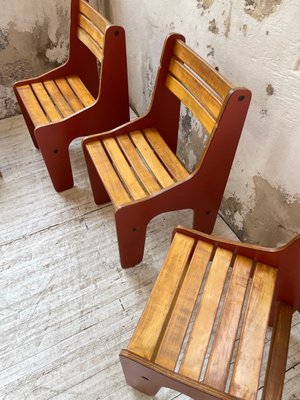 Vintage Plywood Chairs, 1980s, Set of 4-LCU-2024748