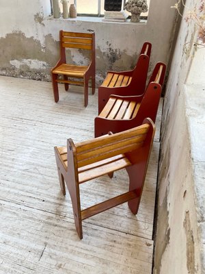 Vintage Plywood Chairs, 1980s, Set of 4-LCU-2024748