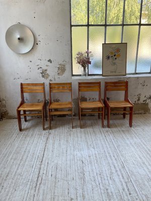 Vintage Plywood Chairs, 1980s, Set of 4-LCU-2024748