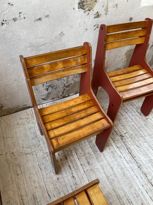 Vintage Plywood Chairs, 1980s, Set of 4-LCU-2024748