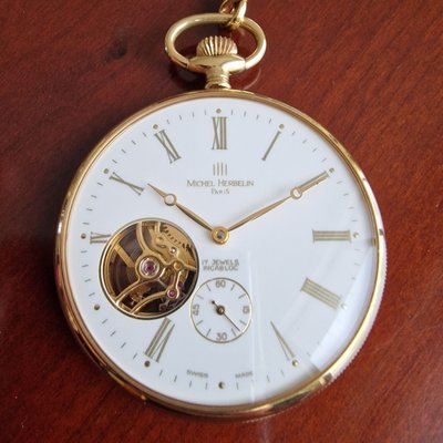 Vintage Pocket Watch with Jewelry by Michel Herbelin, Paris-ITF-2022992