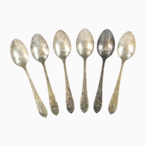 Vintage Polish Brass Mocca Spoons, 1950s, Set of 6-BKO-1799011