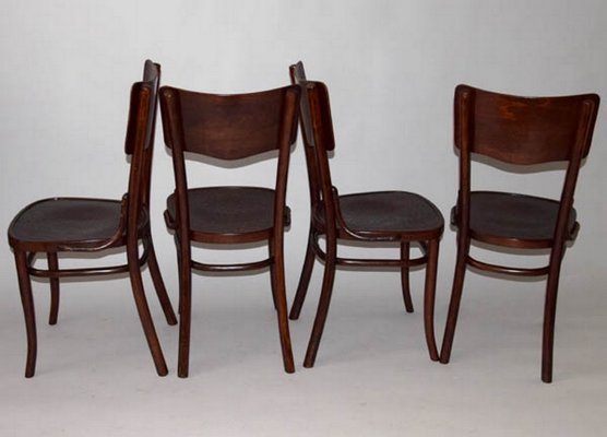 Vintage Polish Dining Chairs from Fabryka Mebli Gyetych Jozef Mintzis Ka. W. Radomsko, 1920s, Set of 4-TZ-557426