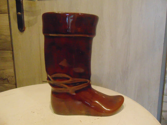 Vintage Polish Shoe Shaped Ceramic Vase Signed Jaro