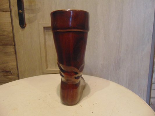 Vintage Polish Shoe Shaped Ceramic Vase Signed Jaro-CAQ-1060194