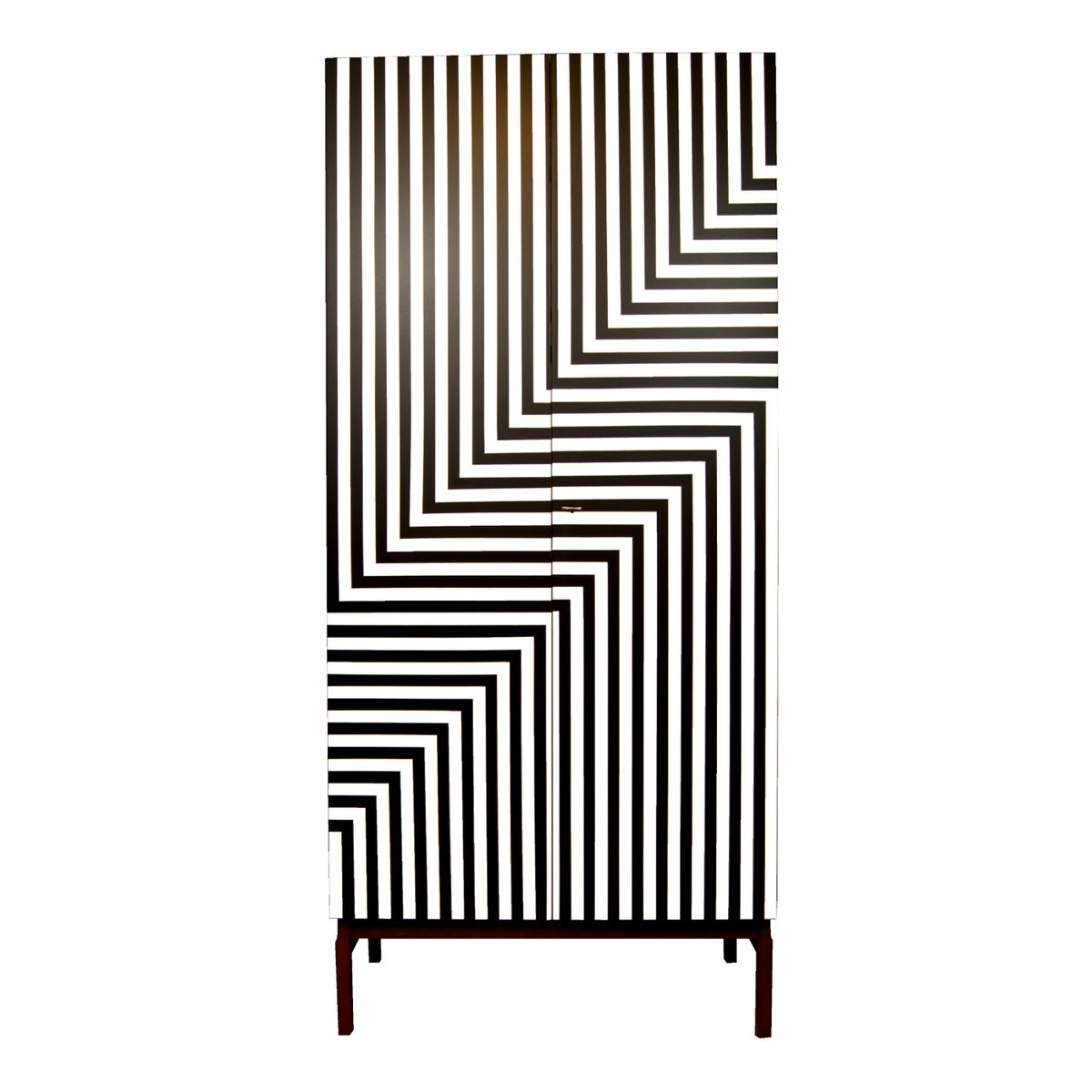 Vintage Polish Wardrobe with Op Art Motif, 1970s