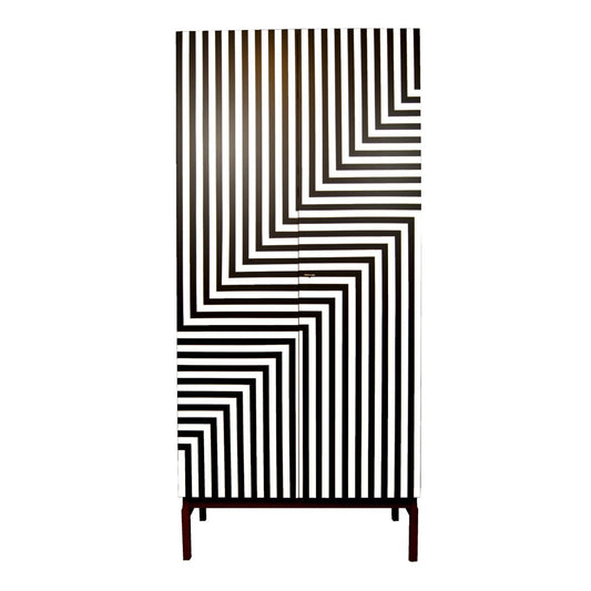 Vintage Polish Wardrobe with Op Art Motif, 1970s