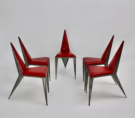 Vintage Pop Art Iron Chairs, 1960s, Set of 5-NB-764702