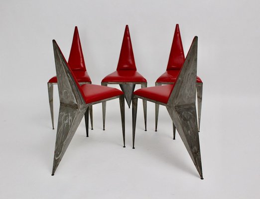 Vintage Pop Art Iron Chairs, 1960s, Set of 5-NB-764702