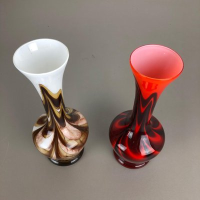 Vintage Pop Art Opaline Vases, Italy, 1970s, Set of 2-QZ-1053116