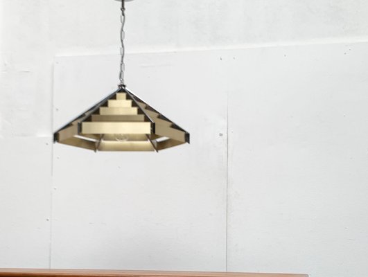 Vintage Postmodern Geometric Lamellar Pendant Lamp, 1980s-UAH-1447337