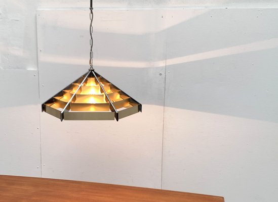 Vintage Postmodern Geometric Lamellar Pendant Lamp, 1980s-UAH-1447337