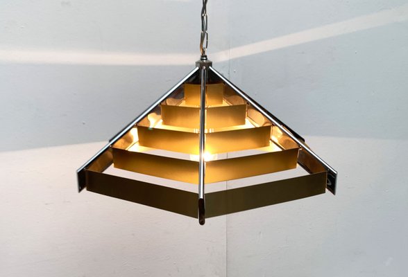 Vintage Postmodern Geometric Lamellar Pendant Lamp, 1980s-UAH-1447337