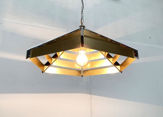 Vintage Postmodern Geometric Lamellar Pendant Lamp, 1980s-UAH-1447337