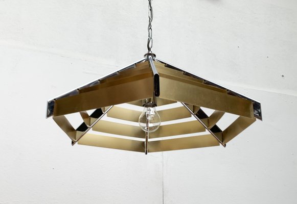 Vintage Postmodern Geometric Lamellar Pendant Lamp, 1980s-UAH-1447337