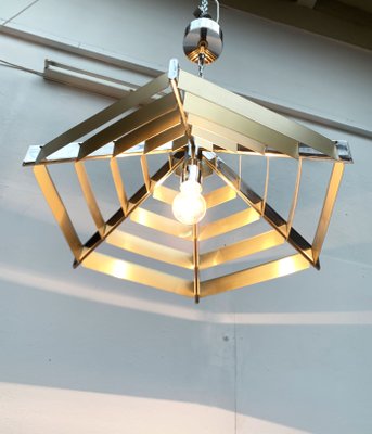 Vintage Postmodern Geometric Lamellar Pendant Lamp, 1980s-UAH-1447337