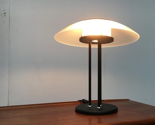 Vintage Postmodern Glass & Metal Table Lamp-UAH-861829