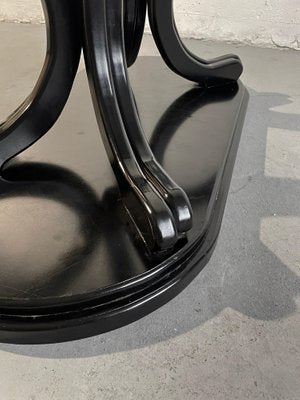 Vintage Postmodern Italian Coffee Table in Black Lacquered Wood & Glass, 1980s-EHE-1396274