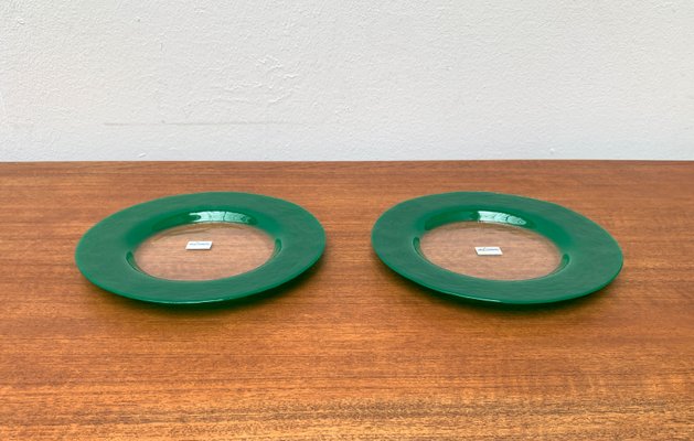 Vintage Postmodern Italian Glass Plates from Diangelo, Set of 2-UAH-1349000