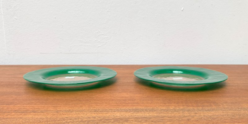 Vintage Postmodern Italian Glass Plates from Diangelo, Set of 2-UAH-1349000