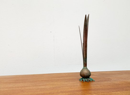 Vintage Postmodern Italian Onion Flower Shaped Metal Candleholder from Carnevale, 1980s-UAH-1431194