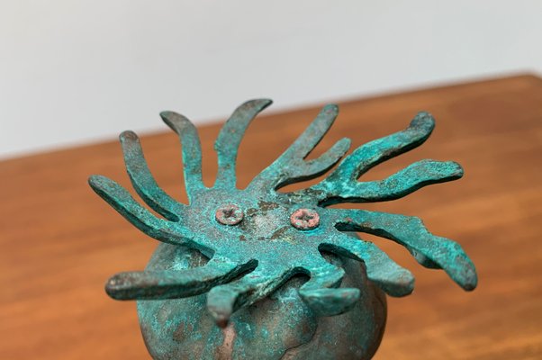 Vintage Postmodern Italian Onion Flower Shaped Metal Candleholder from Carnevale, 1980s-UAH-1431194