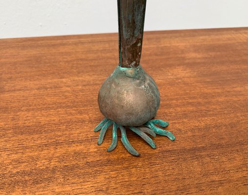 Vintage Postmodern Italian Onion Flower Shaped Metal Candleholder from Carnevale, 1980s-UAH-1431194