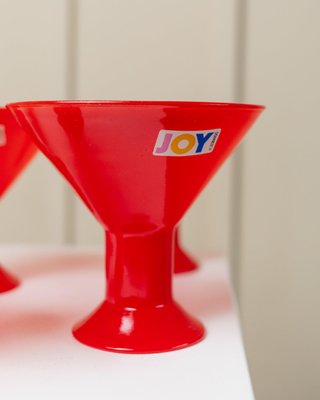 Vintage Postmodern Italian Red Drinking Glasses Joy by Leonardo, 1980s-HVJ-2026482