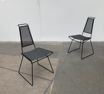 Vintage Postmodern Metal Side Chairs by Rolf Rahmlow, 1980s, Set of 2-UAH-1054418