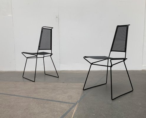 Vintage Postmodern Metal Side Chairs by Rolf Rahmlow, 1980s, Set of 2-UAH-1054418